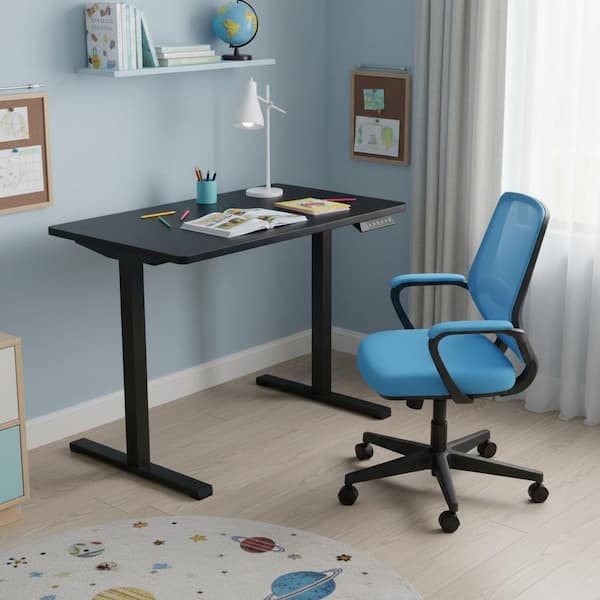 JKTLZQ 31.5 x 19.6 in. Midnight Black Electric Height Adjustable Standing Desk with Programmable Memory Settings