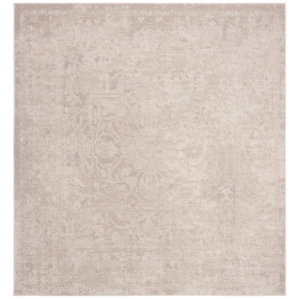 Reflection Cream/Ivory 8 ft. x 8 ft. Border Floral Square Area Rug price history on PriceWatchPro