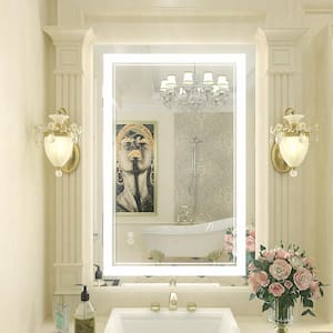 24 in. W x 36 in. H Rectangular Frameless 192 LEDs/m Front Lighted Anti-Fog Tempered Glass Wall Bathroom Vanity Mirror