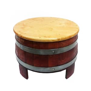 24 in. Lacquer/Cherry Medium Round Wood Coffee Table