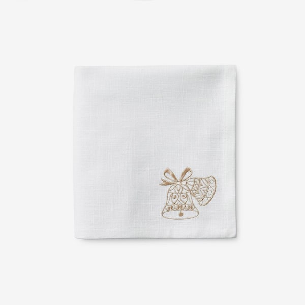 Company Cotton Metallic Bells 19 in. W x 19 in. H Metallic Gold Cotton Napkins Set of 4