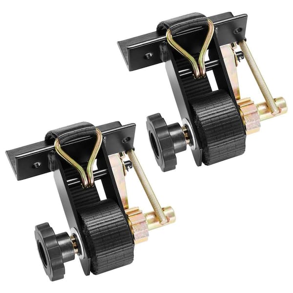 Ladder Rack Ratchet Straps, 1.5 in W x 7.4 ft L with Double J-Hooks, 500 lbs Load, Cargo Buckle Lock Strap (2 Pack)