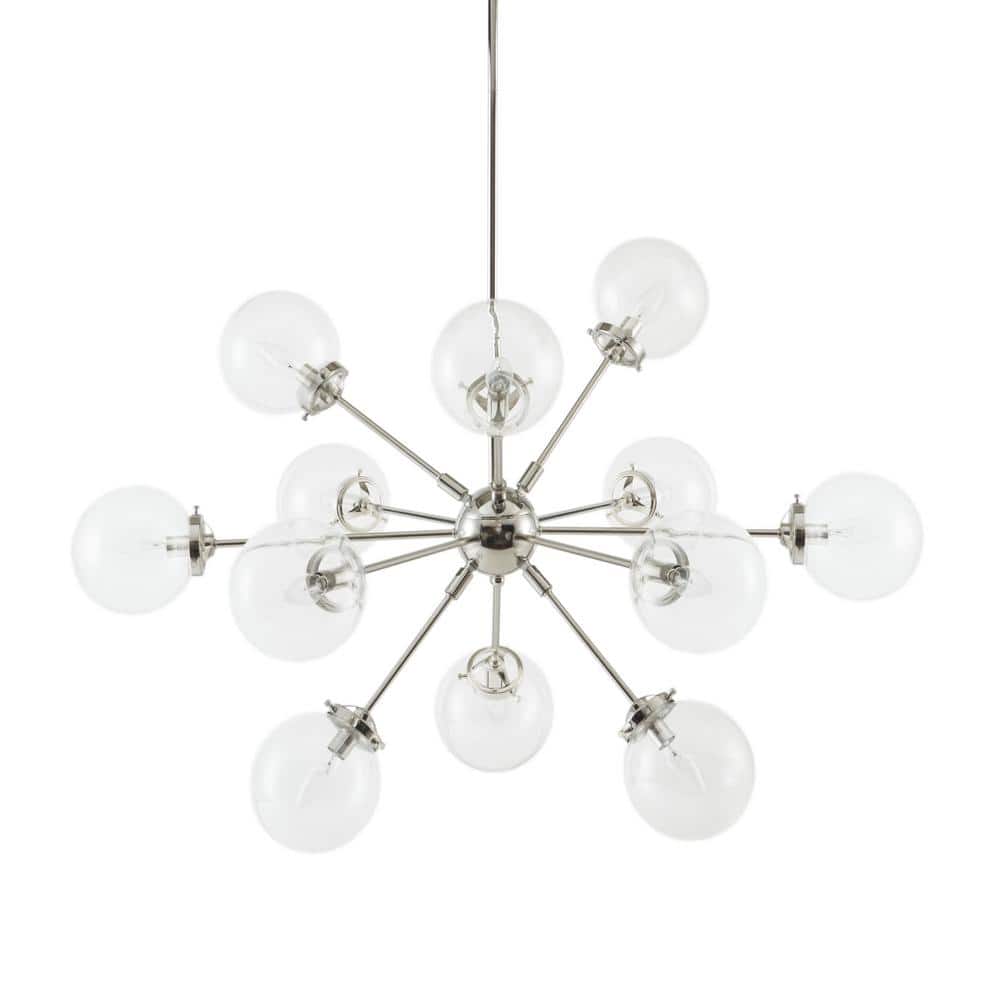 INK+IVY Paige 12-Light Silver Bulb Globe Chandelier II150