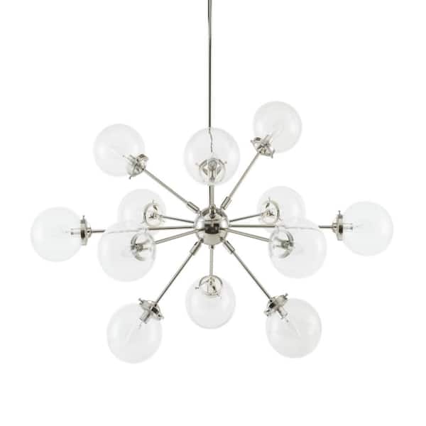 INK+IVY Paige 12-Light Silver Bulb Globe Chandelier