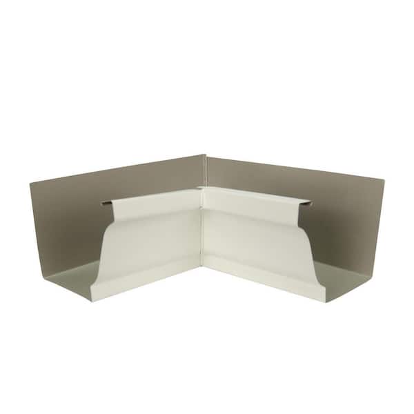 5 in. Bone Linen Aluminum K Style Inside Gutter Miter