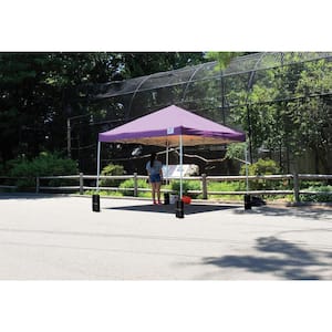 10 ft. W x 10 ft. H Straight-Leg Pop-Up Canopy in Purple with 4-Position-Adjustable Steel Frame and Waterproof Cover