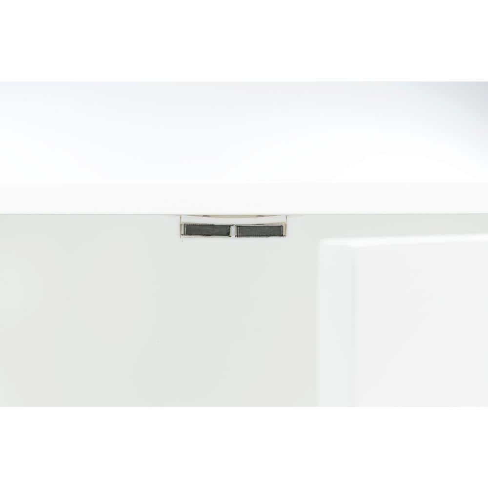 White Wooden Small Dog Crate Table with Lockable Doors