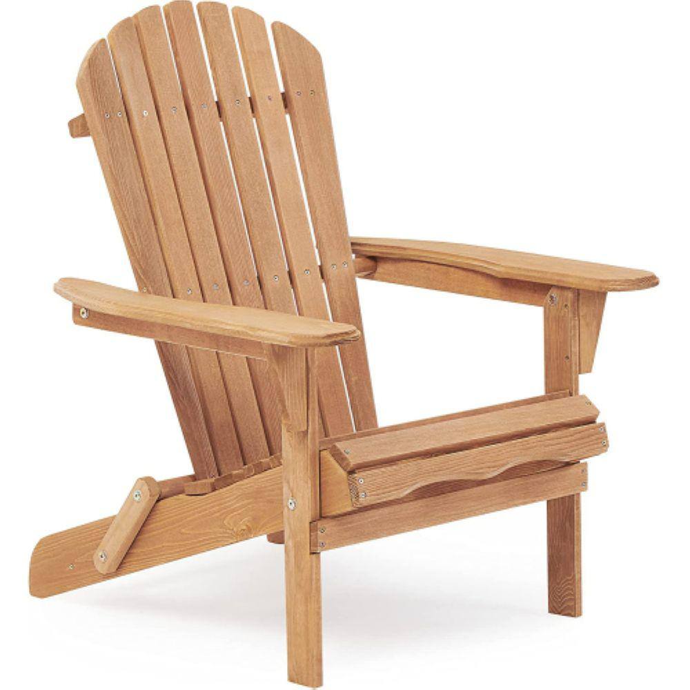 Solid Light Brown Wood Cedar Wood Lounge Patio Outdoor Wooden Folding Adirondack Chair, 2-Pack price history on PriceWatchPro