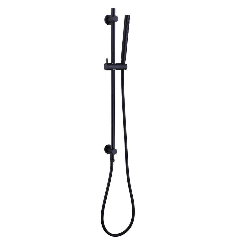1-Spray Multi-Function Slide Bar with Hand Shower in Matte Black