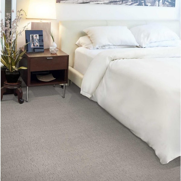Trenches Sandstone Beige 13.2 ft. 95 oz. Polypropylene Texture Installed Carpet