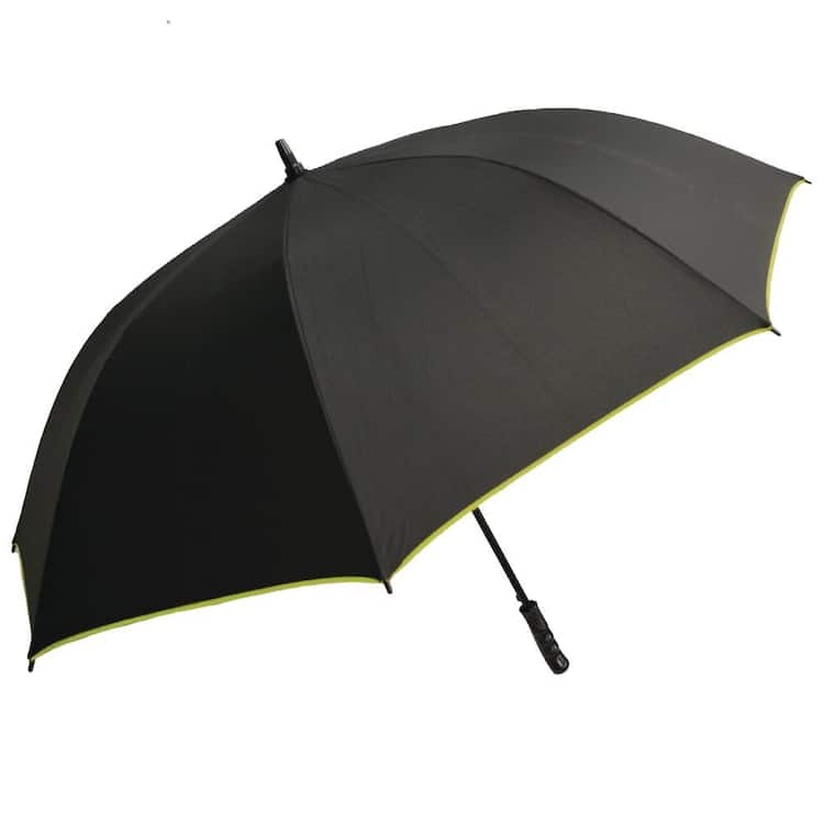 Rainbrella Black with Green Large Auto-Open Trim Umbrella