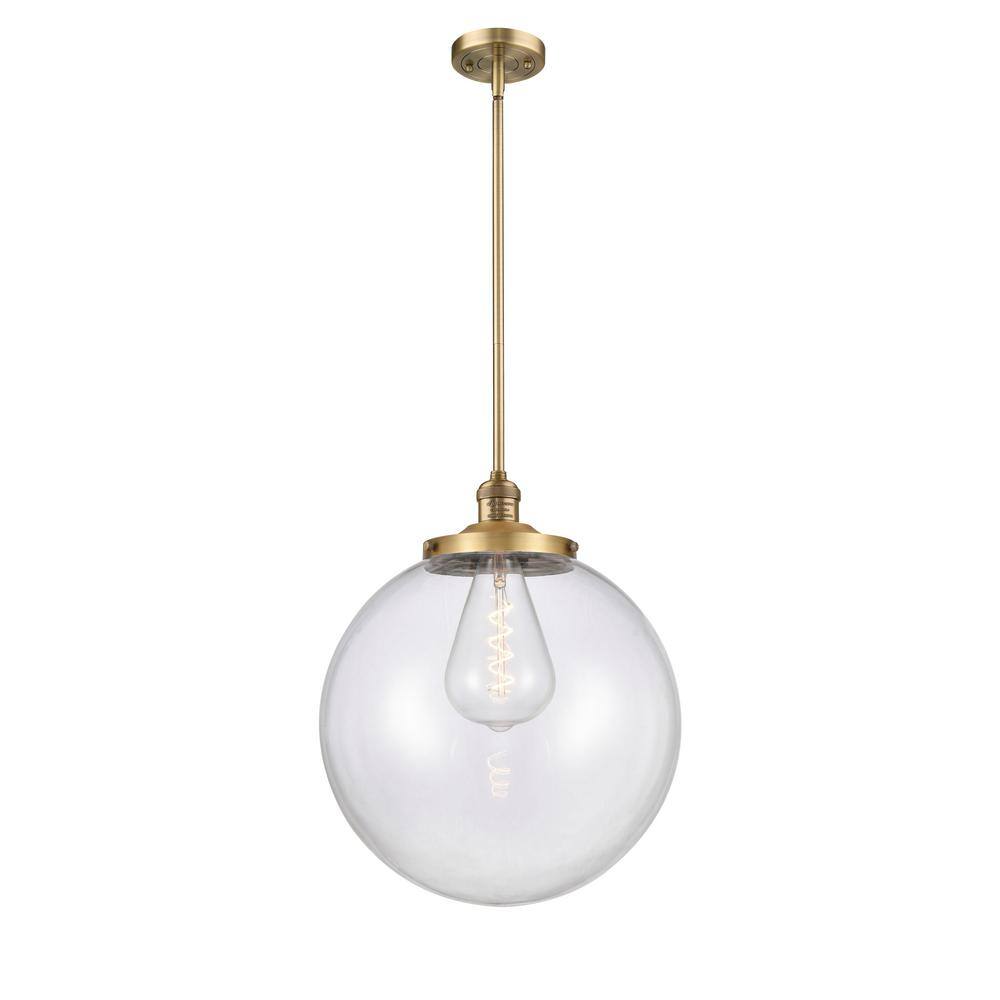 Beacon 60-Watt 1-Light Brushed Brass Shaded Mini Pendant Light with Clear Glass Shade price history on PriceWatchPro