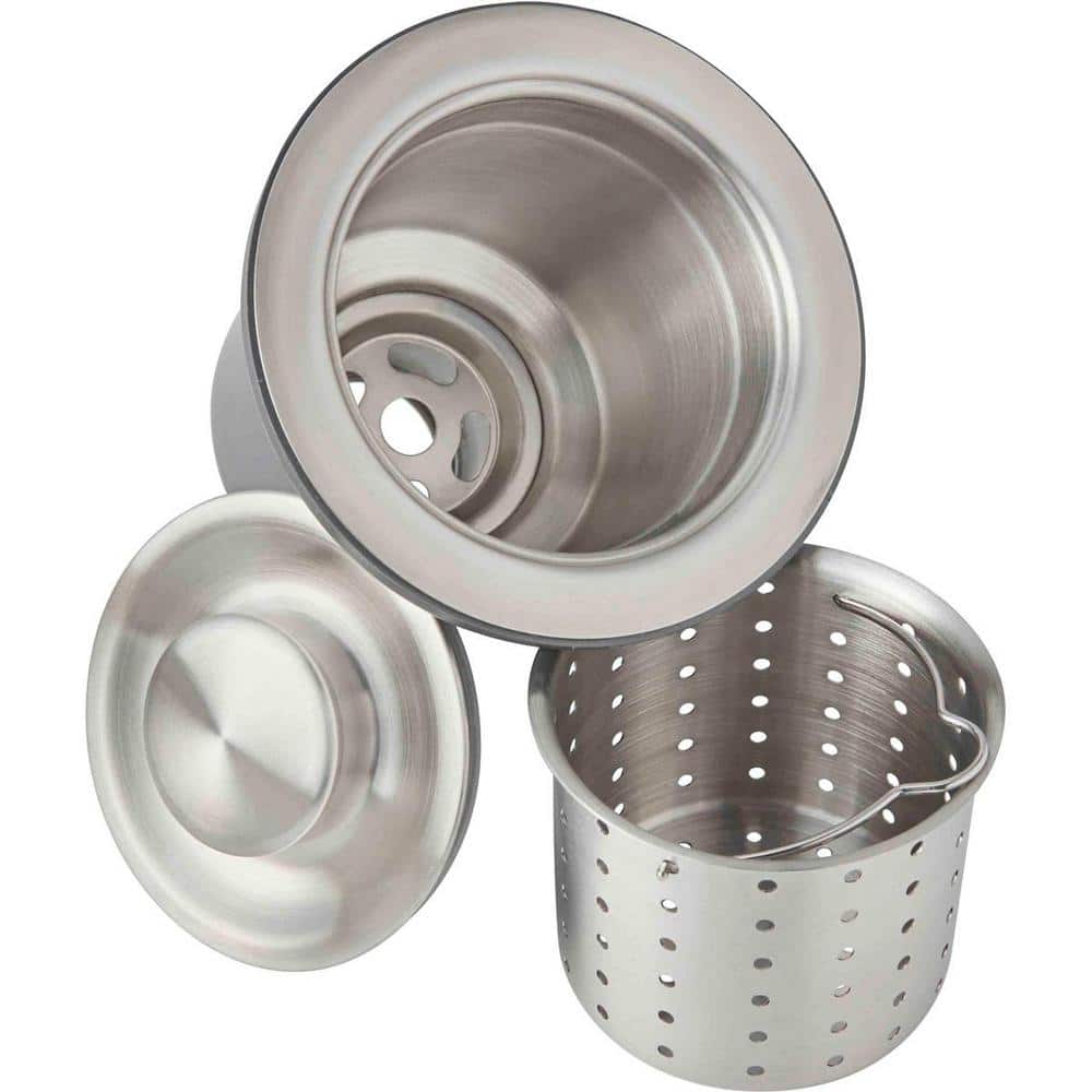 Stylish 3.5 inch Stainless Steel Kitchen Sink Extra Deep Strainer with Removable Basket, Strainer Assembly, Silver St-03