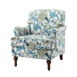 Acoetes Blue Armchair with Turned Legs