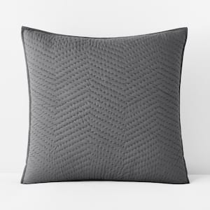 Company Cotton Graphite Solid Euro Sham