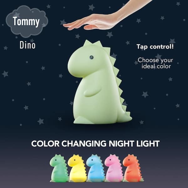 NEW TikTok Tommy Dinosaur Green Dino Color Changing Lamp LED Night Light 