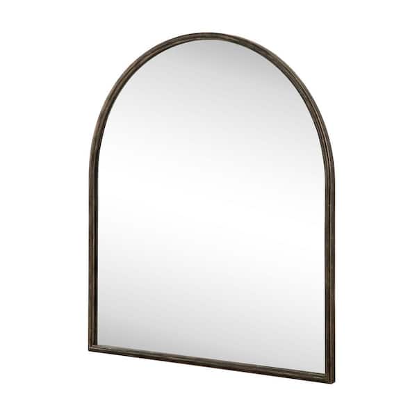 Unbranded Bronze 32 in. W x 36 in. H Iron Right-Angled Arched Mirror Wall Mirror (Pack of 2)