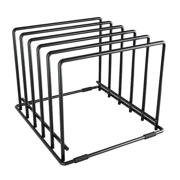 Stainless Steel 5-Slot Bakeware Pot Rack for Baking Sheets, Cookie Trays, Cutting Boards, Anti-Slip Feet