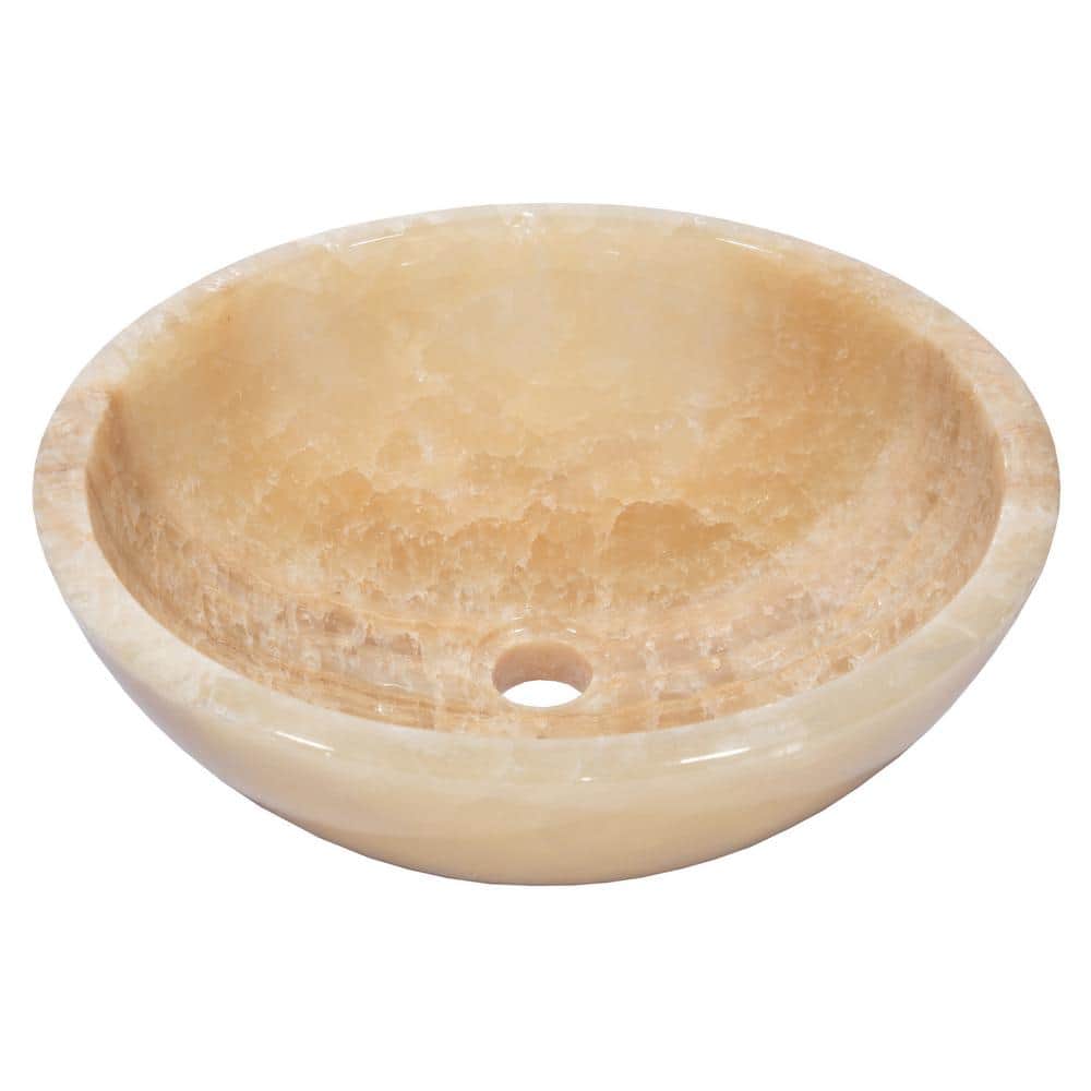16.5'' Off-White Jurassic Onyx Round Vessel Sink