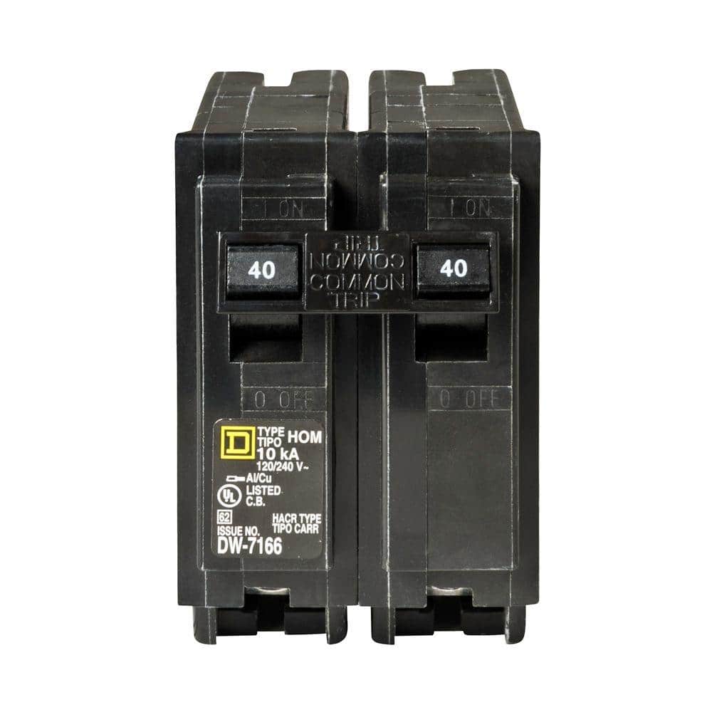 Square D Homeline 40 Amp 2-Pole Circuit Breaker(HOM240CP) HOM240CP - The  Home Depot