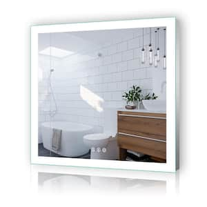 36 in. W x 36 in. H Square Frameless LED Light Anti-Fog Wall Bathroom Vanity Mirror Super Bright