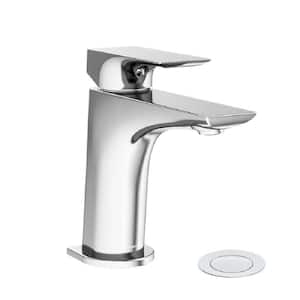 Verity Single-Hole Single-Handle Bathroom Faucet with Push Pop Drain in Polished Chrome (1.0 GPM)