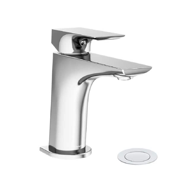 Symmons Verity Single-Hole Single-Handle Bathroom Faucet with Push Pop Drain in Polished Chrome (1.0 GPM)