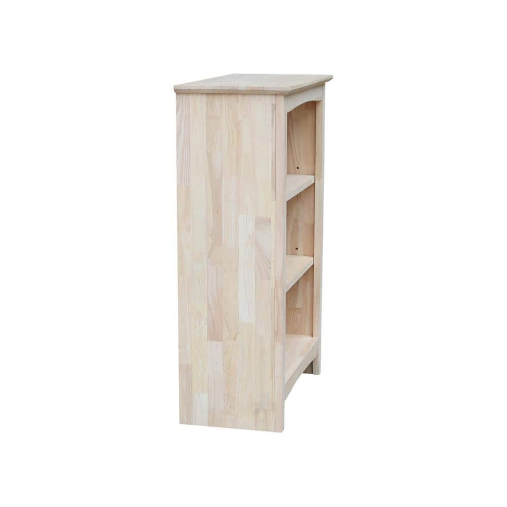 Adjustable Solid Parawood Shaker Bookcase, 42 in Brown