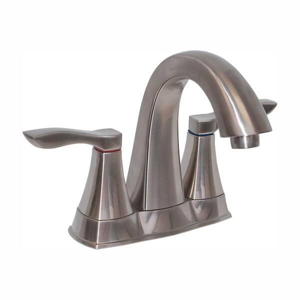 EZ-FLO 4 in. Centerset 2-Handle Bathroom Faucet in Brushed Nickel