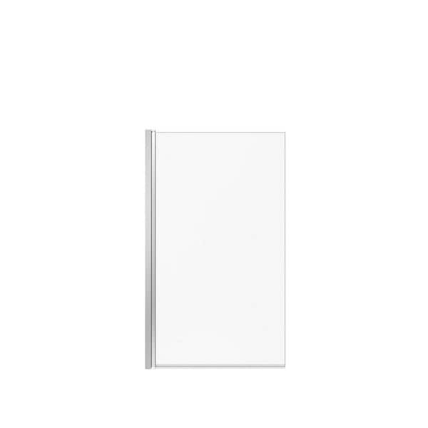 Axial Square Shield 34 in. x 58 in. Frameless Pivot Bathtub Door in Chrome