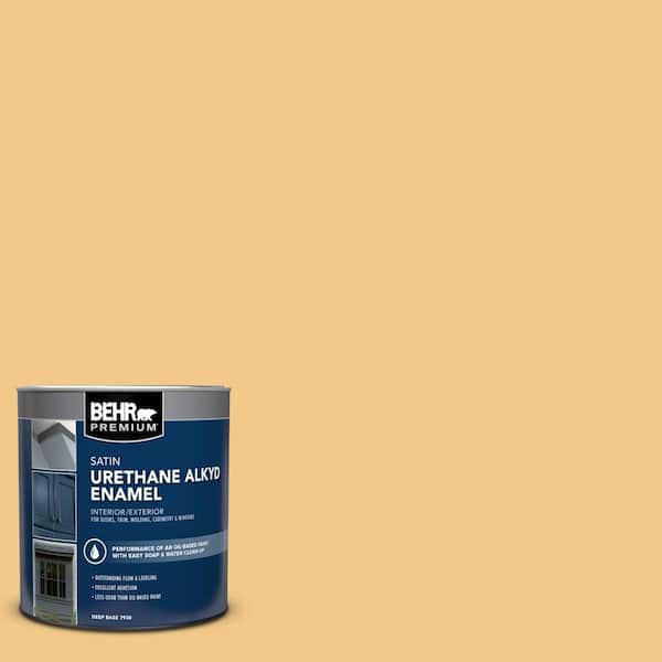 BEHR PREMIUM 1 qt. Home Decorators Collection #HDC-CL-16 Beacon Yellow Satin Enamel Urethane Alkyd Interior/Exterior Paint