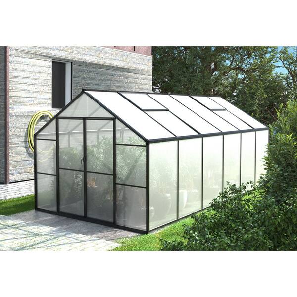 VEIKOUS 8 ft. W x 12 ft. D Polycarbonate Greenhouse for