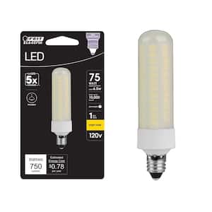 75-Watt Equivalent Bright White (3000K) T4 Mini Candelabra E11 Base Decorative LED Light Bulb