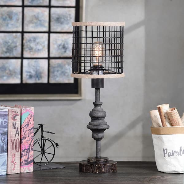Stylecraft 20 In Black Table Lamp With, Black Industrial Table Lamp Shade