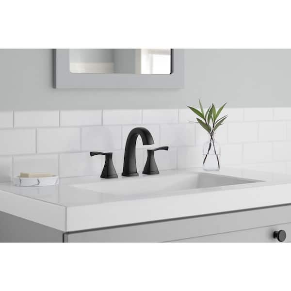 Calandine 8 in. Widespread 2-Handle Bathroom Faucet in Matte Black