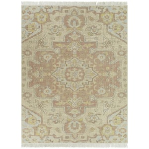 Carius Ivory 5 ft. x 7 ft. Oriental Area Rug