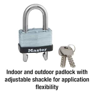 Lock with Key, 1-3/4in. Wide, Adjustable Shackle