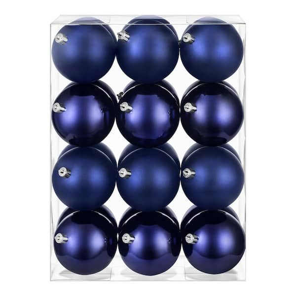 24-Piece Navy Shatter-Resistant Ornaments