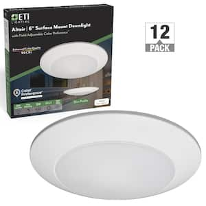 Altair 6 in. Surface Mount Downlight Integrated LED Recessed Trim Light 1230 Lumens 15-Watts Adjustable CCT (12-Pack)