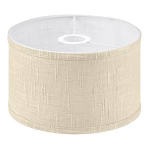 2-1/4 in. Large Linen Fabric Drum Pendant Light Shade