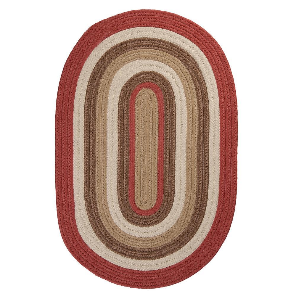 Home Decorators Collection Frontier 7 ft. x 9 ft. Red Braided Oval Area Rug  BN79R084X108 - The Home Depot