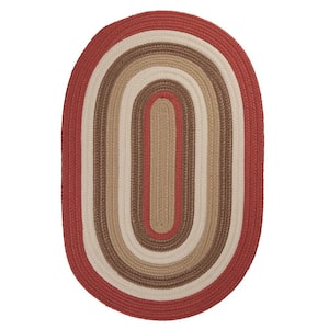 Frontier 7 ft. x 9 ft. Red Braided Oval Area Rug