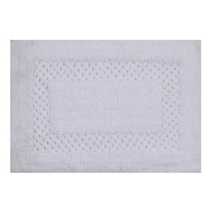 Classy 100% Cotton Bath Rugs Set, 17 in. x24 in. Rectangle, White