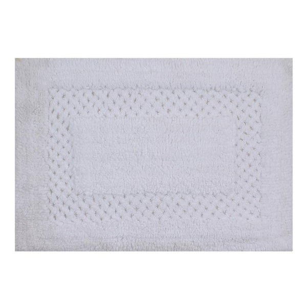 Classy 100% Cotton Bath Rugs Set, 17 in. x24 in. Rectangle, White