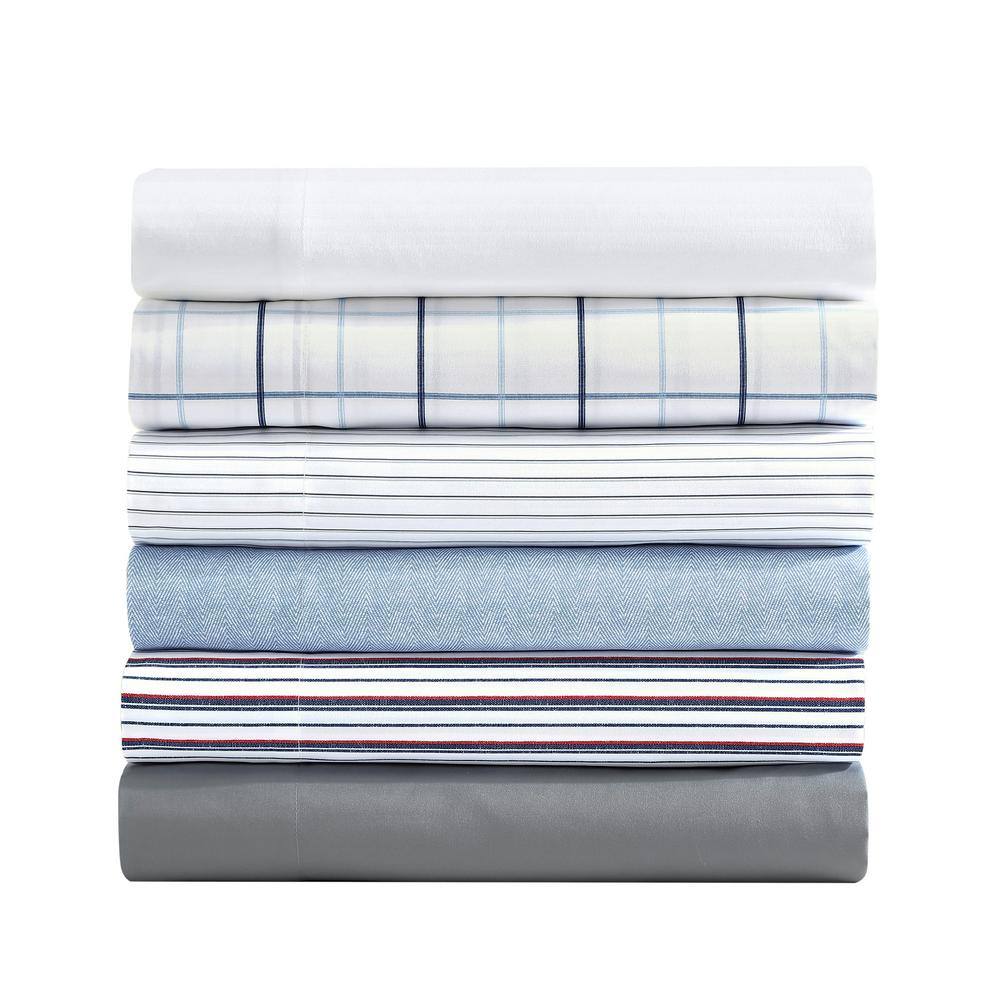 Bali Bliss Queen Navy Striped Microfiber Sheet Set