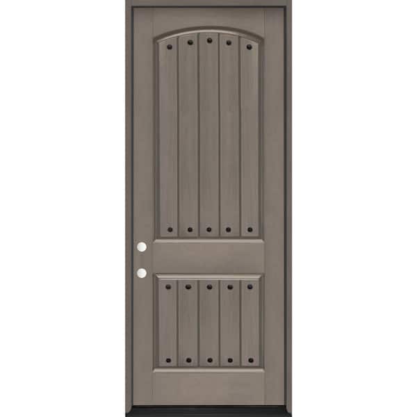 Steves & Sons 36 in. x 96 in. 2-Panel Right-Hand/Inswing Ashwood Stain Fiberglass Prehung Front Door with 4-9/16 in. Jamb Size