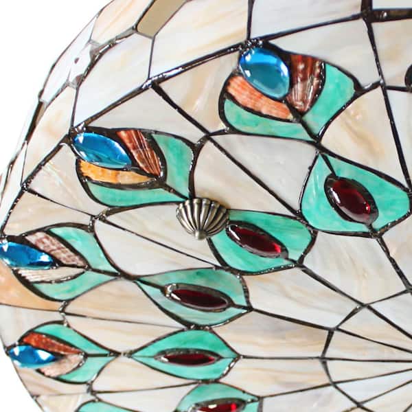 OUKANING 23 in. 1-Light Elegant Retro Indoor Colorful