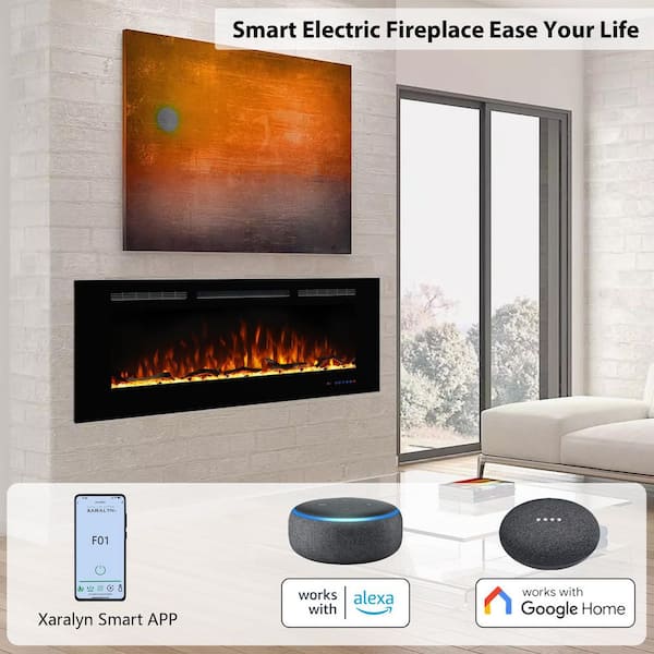 36 in. Wifi Recessed and Wall Mounted Electric Fireplace Insert