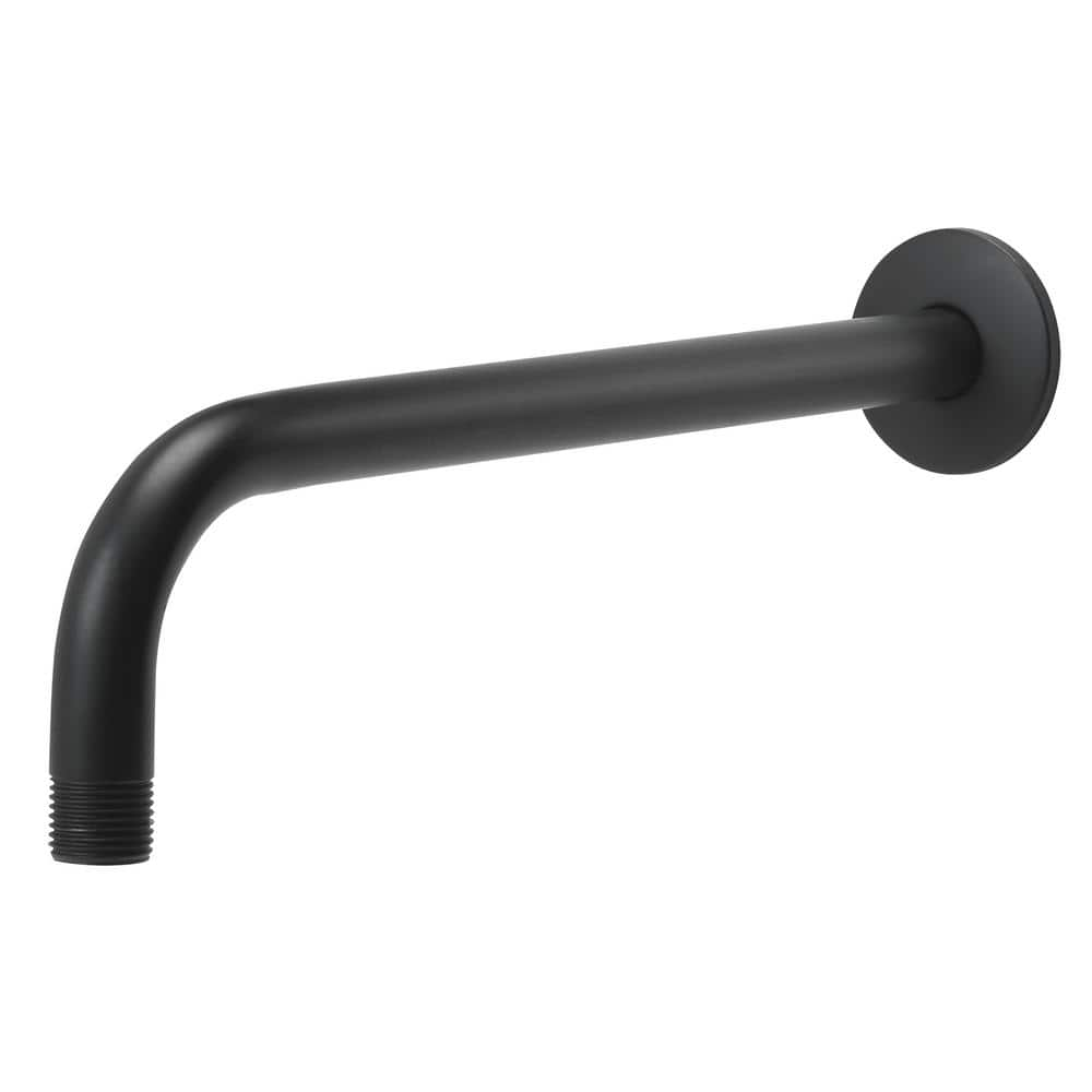 Glacier Bay 12 in. Raincan Shower Arm Matte Black 3075510 The Home Depot