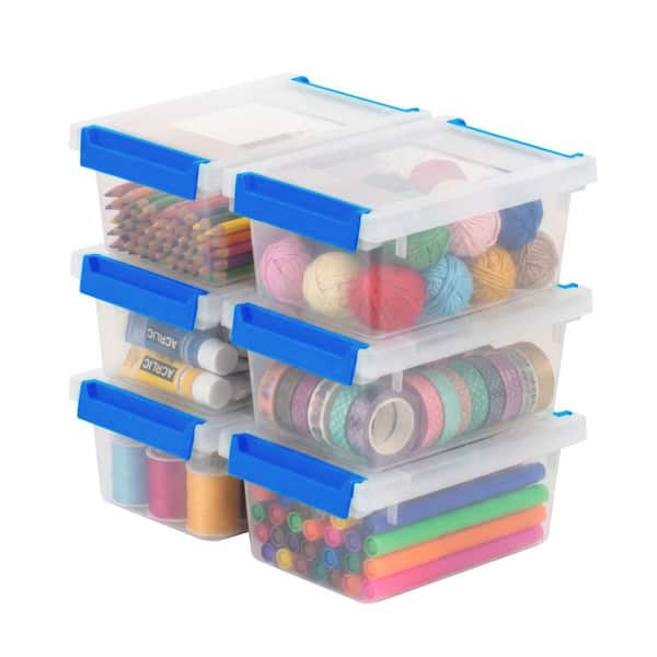 IRIS 1 qt. Plastic Storage Clip Box, Clear (6-Pack) 500607 - The